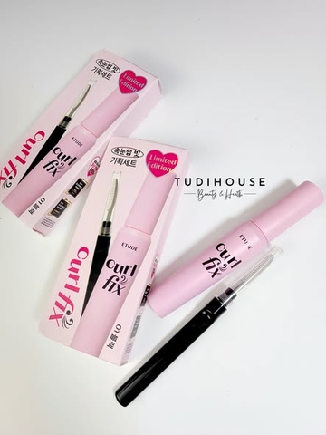Set mascara Etude Fix Curl  BLACK + lược chải mi