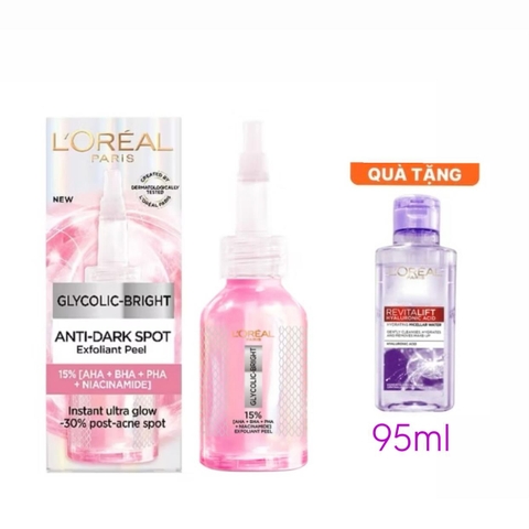 Tinh chất làm sạch tế bào da chết Glycolic-bright Anti-dark Spot Exfoliant Peel L’oréal Paris 25ml