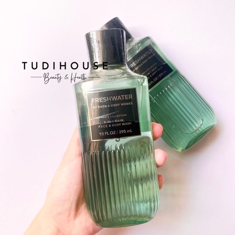Gel tắm gội và rửa mặt nam Bath & Body Works 3in1 FRESH WATER 295ml