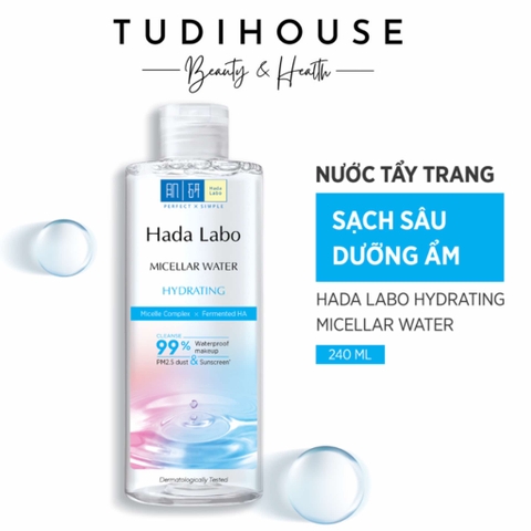 Nước tẩy trang sạch sâu dưỡng ẩm Hada Labo Micellar Water Hydrating 240ml