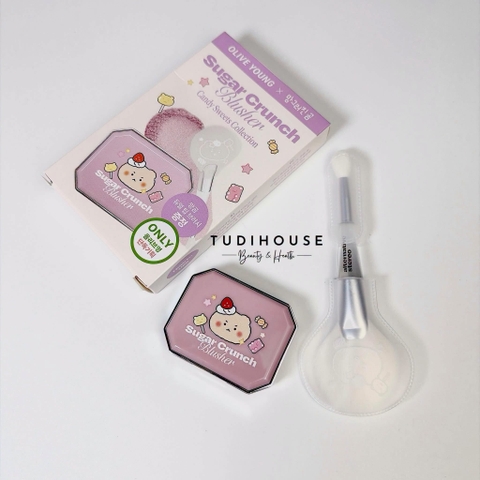 Set má hồng Alternative Stereo Sugar Crunch Blusher - 02 Mauve Creme + cọ