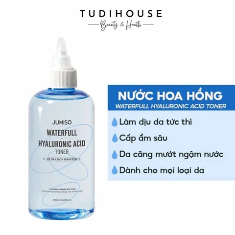 Nước hoa hồng  cấp ẩmJUMISO Waterfull Hyaluronic Acid  Toner 250ml
