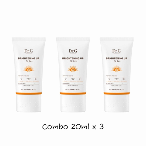 Combo 3 tuýt kem chống nắng Dr.G Brightening Up Sun+ SPF50+ PA+++ 20ml ( 20ml x3)