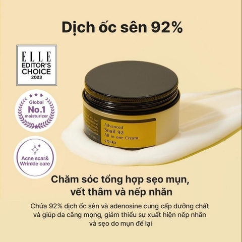 Kem dưỡng Cosrx Advanced Snail 92 All in one cream 100g