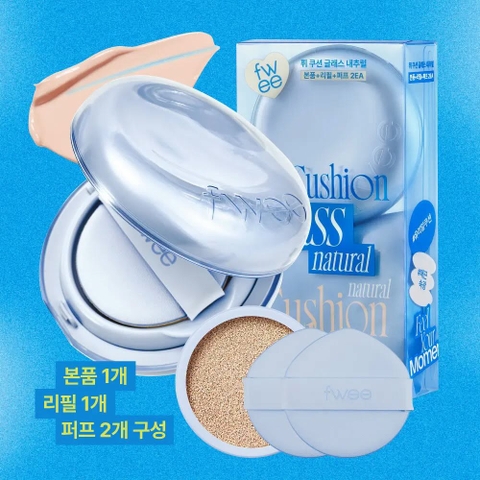 Set Cushion Fwee Glass Natural ( hộp + refill)  - TONE 1.5