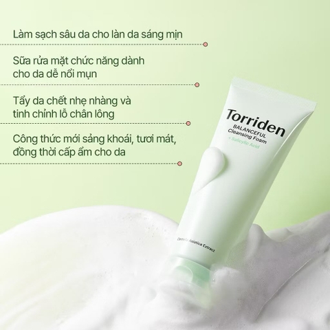 Sữa rửa mặt Torriden Balanceful Cleansing Foam 150ml