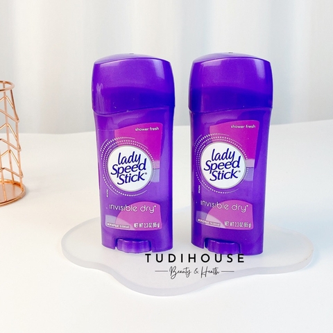 Lăn khử mùi dạng sáp Lady Speed Stick Invisible Dry - SHOWER FRESH 65g
