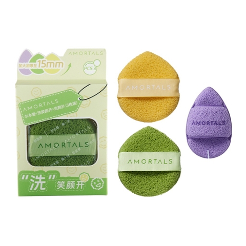 set 3 bông mút bọt biển rửa mặt Amortals