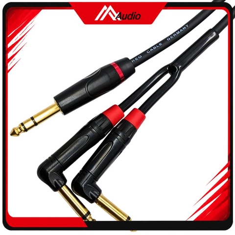 Dây 6.35 mm Stereo ra 2 đầu 6.35 mm Cong
