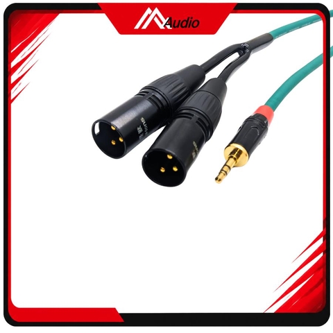 Dây 3.5mm ra 2 đầu canon Đực