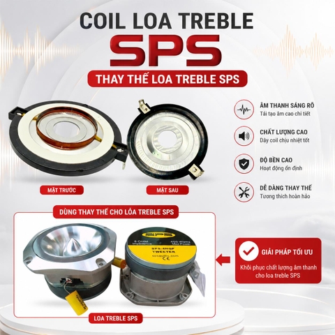 Coil loa SPS 38 mm, coil loa thay thế, sửa chữa cho loa treble