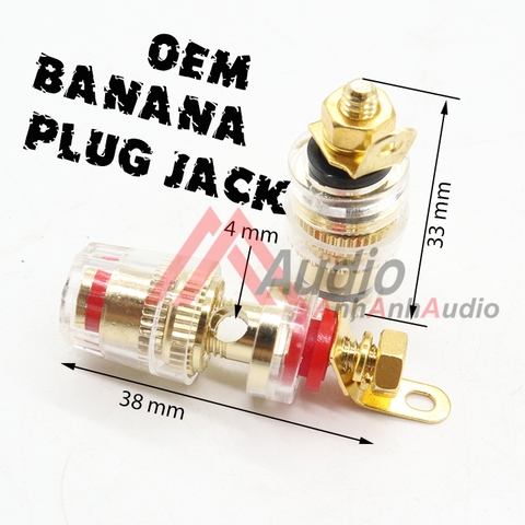 Jack bắp chuối Cái đồng nguyên chất, cọc loa cho amply giá 01 cái