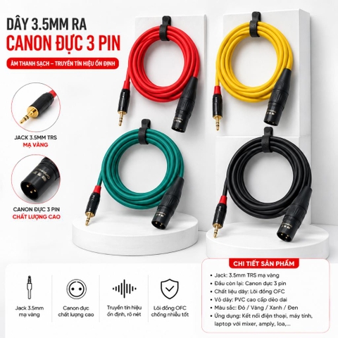 Dây 3.5mm ra canon Đực