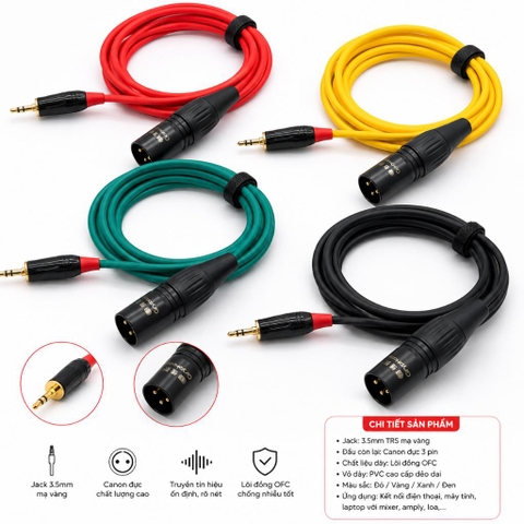 Dây 3.5mm ra canon Đực