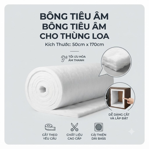 Bông tiêu âm thùng loa loại tốt , khổ 0.5 m x 1.7 mét