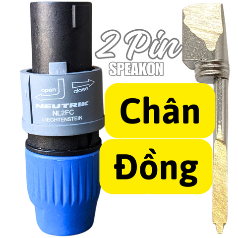 Jack Speakon Chân Đồng 2 Pin Neutrik