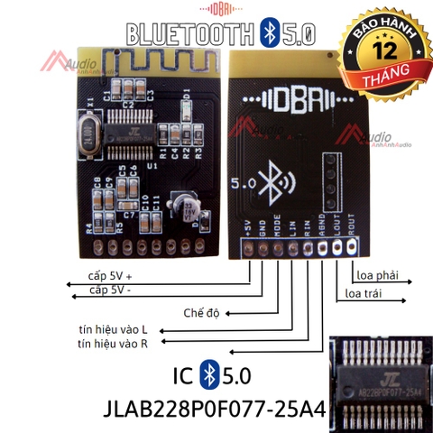 Mạch Bluetooth 5.0 DBR tiếng hay sóng 30 mét không vật cản , bh 12 tháng