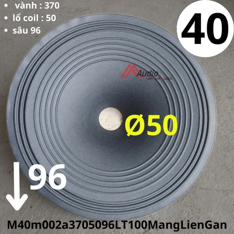 Màng loa bass 40 lổ coil 50 sâu 96 màng giấy liền gân ( M40m002a3705096LT100MangLienGan ) M009LT