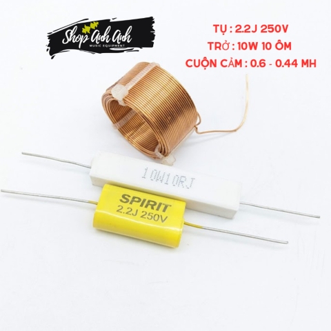 cb 2 : 1 cái tụ spirrit dẹp 2.2 , 1 cái 10w-10 râu tròn , 1 cuộn cảm 16.8-0.6-0.44