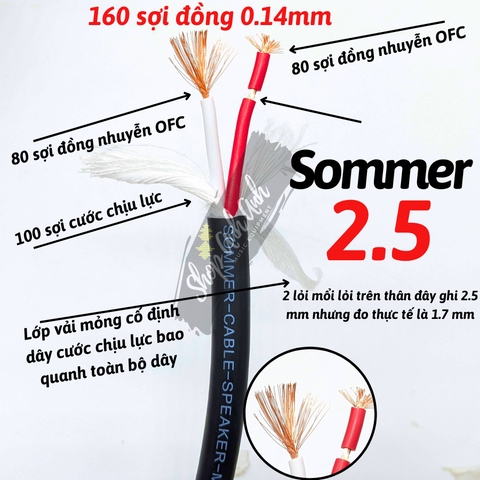 Dây Loa Sommer 2.5 - Chất Lượng Cao, Giá 01 Mét