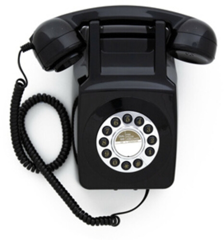 GPO Retro GPO746WBLK 746 Wall Mount Push Button Telephone - Black (Large Item, Black)