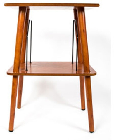 GPO Retro GPORPS Canterbury Retro Wooden Record Player Stand With Vinyl Storage- Brown (Large Item, Wood, Brown)