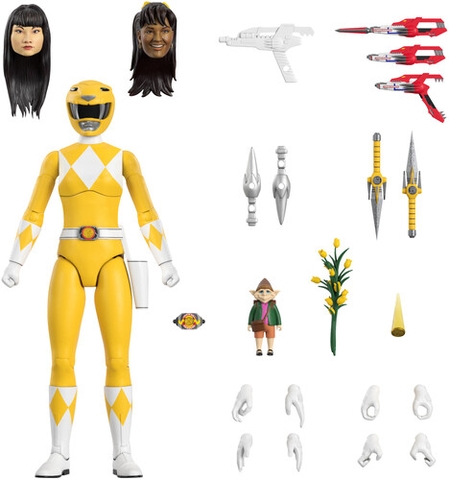 Super7 - Mighty Morphin Power Rangers ULTIMATES! Wave 1 - Yellow Ranger (Large Item, Collectible, Figure, Action Figure)