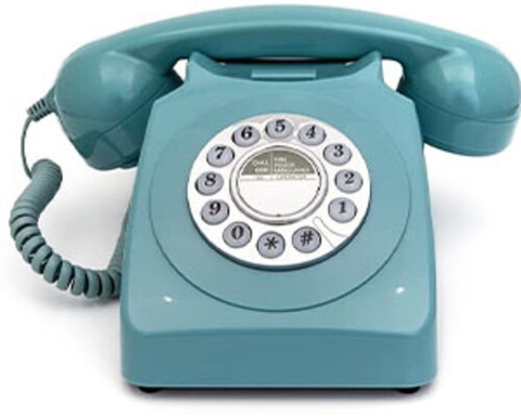 GPO Retro GPO746DPBBL 746 Desktop Push Button Telephone - Blue (Large Item, Blue)