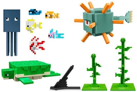 Mattel Collectible - Minecraft 3.25 Aquatic Defenders Pack (Large Item, Figure)