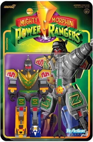 Super7 - Mighty Morphin Power Rangers ReAction Figure Wave 3 - DragonZord (Battle Mode) (Large Item, Collectible, Figure, Action Figure)