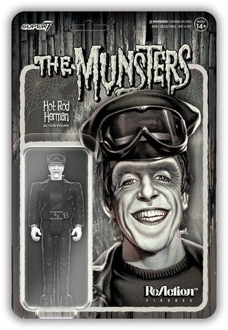 Super7 - The Munsters ReAction Wave 3 - Biker Herman (Grayscale) (Collectible, Figure, Action Figure)