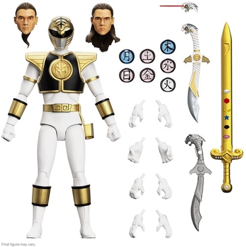Super7 - Mighty Morphin Power Rangers ULTIMATES! Wave 4 - White Ranger (Large Item, Collectible, Figure, Action Figure)