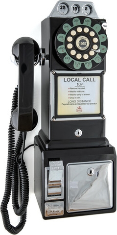 GPO Retro 130BLK Diner Telephone Push Button Desk or Wall Mountable (Black) (Large Item)
