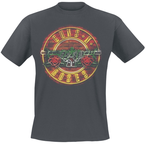 GUNS N ROSES - NEON SIGN AMPLIFIED VINTAGE CHARCOAL MEDIUM T-SHIR