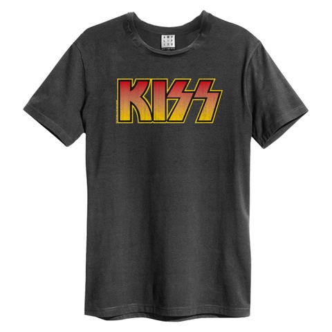 KISS - CLASSIC LOGO DISTRESSED AMPLIFIED X LARGE VINTAGE CHARCOAL