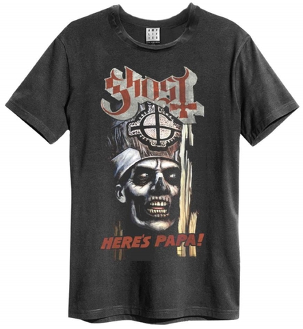 GHOST HERES PAPA AMPLIFIED LARGE VINTAGE CHARCOAL T SHIRT