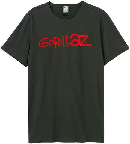 GORILLAZ - LOGO AMPLIFIED X LARGE VINTAGE CHARCOAL T SHIRT