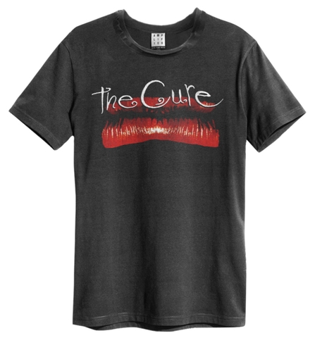 THE CURE - LIPS AMPLIFIED VINTAGE CHARCOAL X LARGE T SHIRT