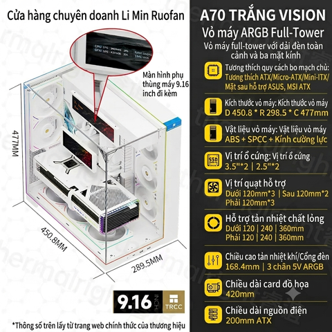[Order] Vỏ case THERMALRIGHT A70 VISION – FULL TOWER