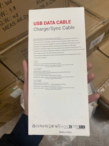 [Instock] BỘ 3 CÁP SẠC USB-A TO LIGHTING, NGUYÊN HỘP (Kho đối tác)