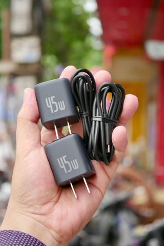 [Instock] Bộ củ + cáp sạc Baseus 45w, công nghệ GAN6 siêu nhỏ gọn (Kho đối tác)
