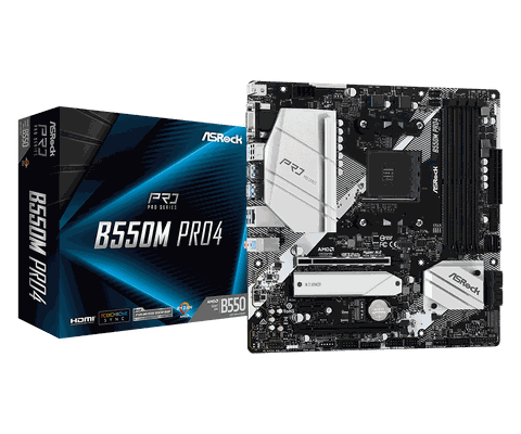 MAINBOARD ASROCK B550M PRO4 (AMD B550, SOCKET AM4, M-ATX, 4 KHE RAM DDR4)