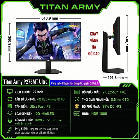 [Order] Màn hình Titan Army P276MT Ultra