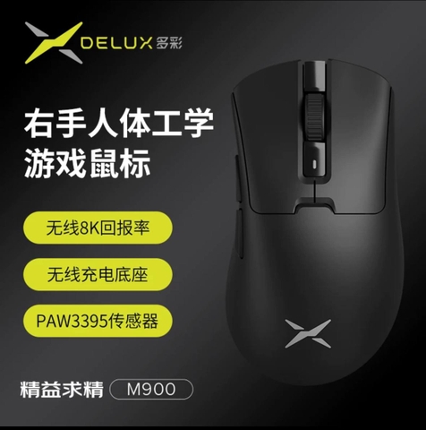 Chuột không dây Delux M900 Pro (Kèm dock sạc)