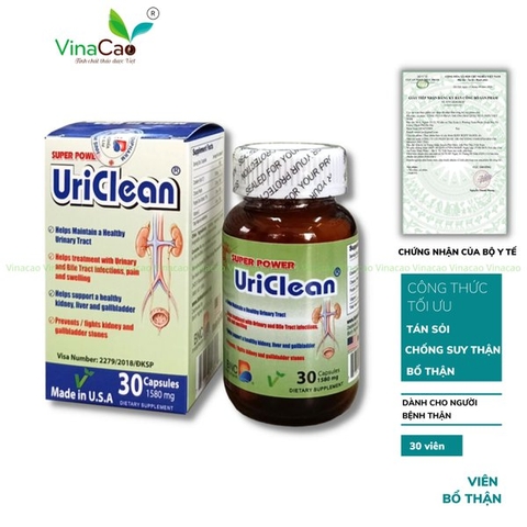 Super Power UriClean Vinacao - Tan sỏi thận, chống viêm đường tiết niệu