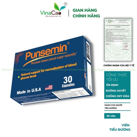 Punsemin Vinacao - Xua tan nỗi lo bệnh tiểu đường