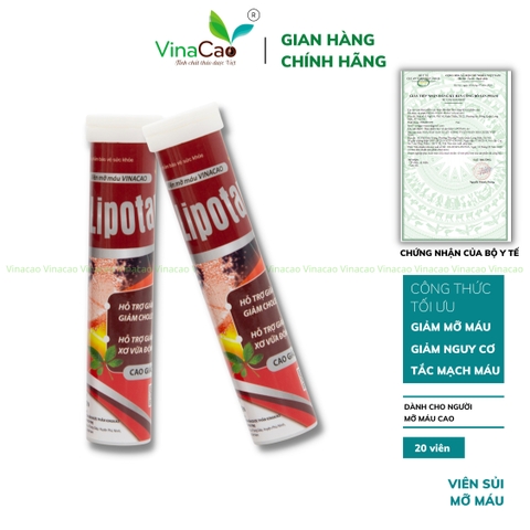 Viên sủi giảm mỡ máu Lipotan Vinacao