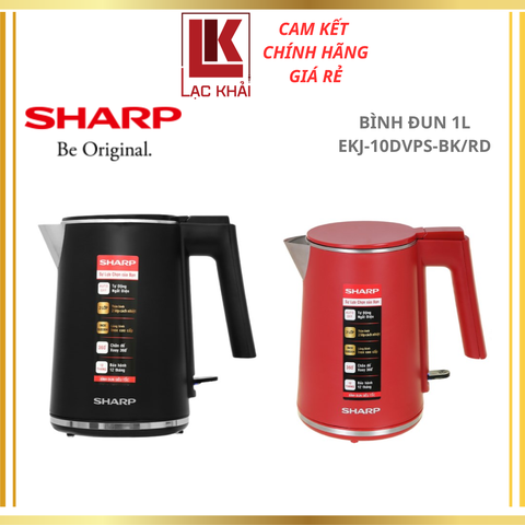 Bình đun siêu tốc Sharp 1 lít EKJ-10DVPS (RD / BK)