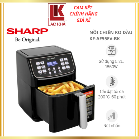 Nồi chiên không dầu Sharp 5.5L KF-AF55EV-BK