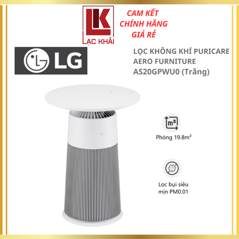 Máy lọc không khí LG PuriCare Aero Furniture AS20GPWU0 màu trắng 41W